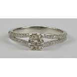 A Solitaire Diamond Ring, Modern, 18ct white gold, set with a solitaire brilliant cut white diamond,