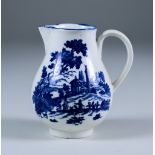 A Worcester Sparrowbeak Jug, Circa 1775-1785, printed in blue with the "European Landscape Group"