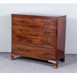 A Late George III Mahogany Chest, with twin reeded edge to top, fitted four long graduated