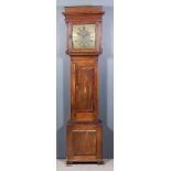 An 18th Century Oak Longcase Clock, by B. Fieldhouse of Leominster, the 12ins brass dial with
