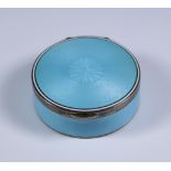 A Late 19th/Early 20th Century Austrian Silver, Silver Gilt and Pale Blue Enamel Circular Box, by
