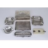 I* A late Victorian Silver Double Cigar Case, by William Aitken, Chester 1898, engraved with leaf