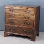 A George III Mahogany Chest, with moulded edge to top, fitted with a brushing slide and four long