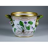 A Royal Copenhagen Flora Danica Porcelain Cachepot, 1969-75, titled in Latin to base, printed