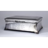 A George V Large Silver Rectangular Cigarette Box, by Charles S. Green & Co., Ltd., Birmingham 1929,