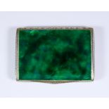 An Early 20th Century Continental Silver, Silver Gilt and Green Mottled Enamel Rectangular Box, with