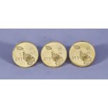 Three Maltese Five Pound Coins, (£M5), 1972, VF, gross weight 9g
