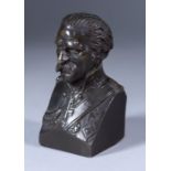 Late 19th Century Continental School - Brown patinated bronze bust of a General with sash and