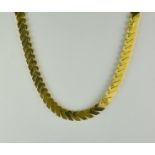 An 18ct Gold flat Necklace, Modern, 450mm x 14mm, gross weight 34.1g