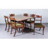 A George IV Mahogany Rectangular Breakfast Table, the solid three plank top with rounded corners and