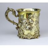 A Victorian Silver Gilt Christening Mug, by Edward John & William Barnard, London 1847, and retailed