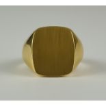 A 10ct Gold Gentleman's Signet Ring, Modern, size S+, gross weight 13.9g