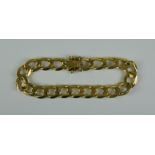 A 9ct Gold Flat Curb Link Bracelet, Modern, 210mm overall, gross weight 34.7g