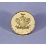 A Maltese Twenty Pound (£M20) Gold Coin, 1972, VF,gross weight 12g