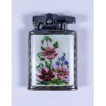A Mid-20th Century Silver and Enamel Mounted Ronson Cigarette Lighter, the silver mount by Henry