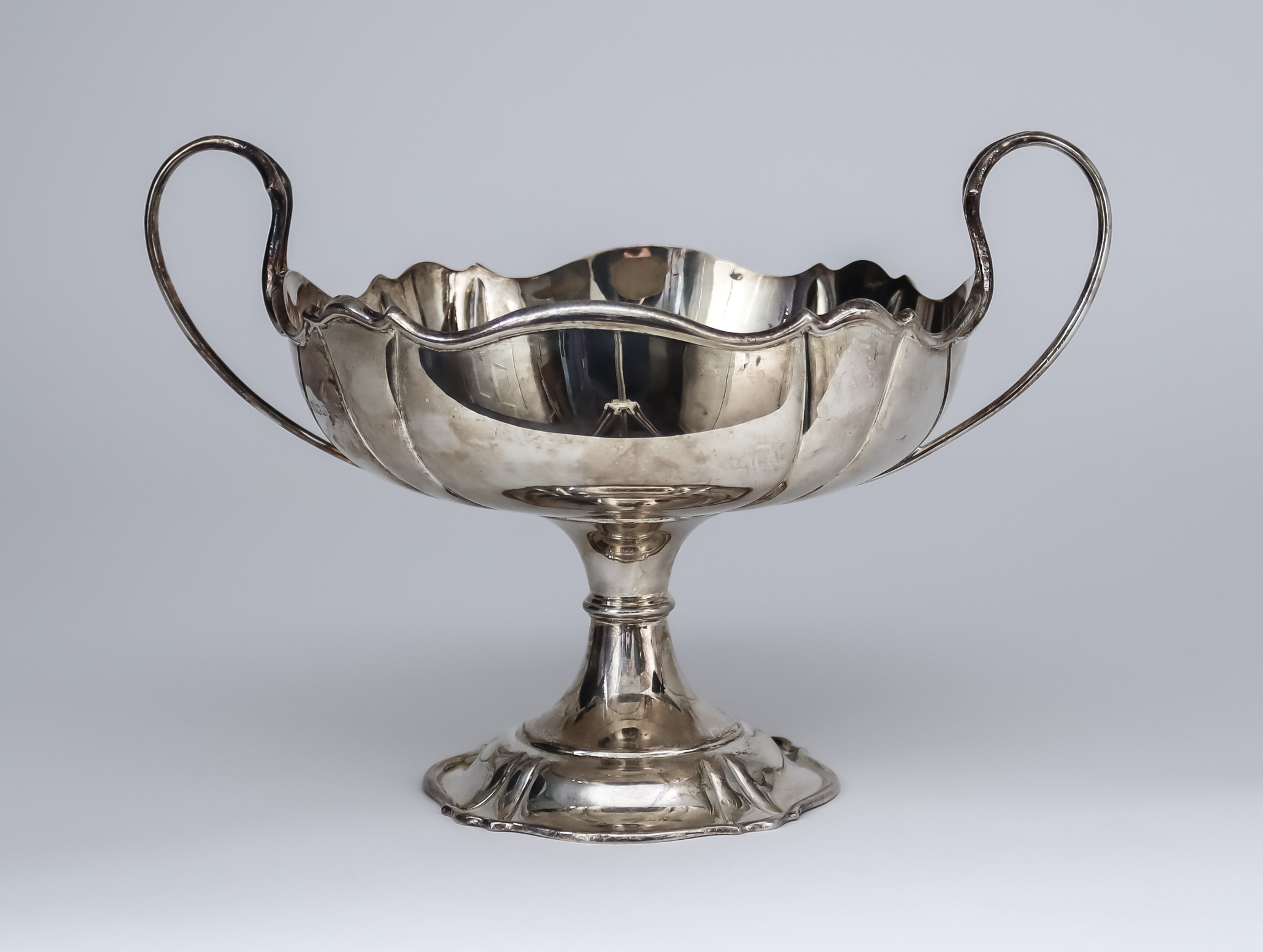 A George V Silver Circular Two-Handled Pedestal Bowl, by Atkin Brothers, Sheffield 1920, with