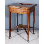 An Edwardian Mahogany Square Envelope Card Table, the top inlaid with boxwood stringings and
