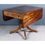 A George IV Mahogany Pembroke Supper Table, with plain top and D-shaped leaves, fitted one real