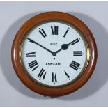 A 19th Century Oak Dial Wall Clock, by Rose of Ramsgate, the 16ins dial with Roman numerals, to