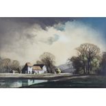 Roland Hilder (1905-1993) - Two limited edition coloured etchings -"Passing Showers", 32 of 175,