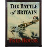 An Oak Framed Pub Sign, Late 20th Century - "The Battle of Britain Free House", depicting airborne