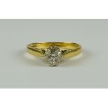 A Solitaire Diamond Ring, Modern, 18ct gold set with a brilliant cut white diamond, approximately .