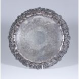 A Late Victorian Silver Circular Salver, by Boardman, Glossop & Co, Sheffield 1899, the shaped and