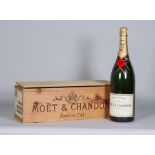 A Three Litre Bottle of Brut Imperial Champagne by Moet und Chandon, in presentation wooden case