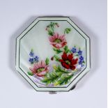 An Elizabeth II Silver and Enamel Octagonal Compact, by Garrard & Co. Ltd. Birmingham 1959, the