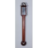 A 20th Century Mahogany Cased Stick Barometer, Thermometer and Hydrometer, by O. Comitti of Holborn,