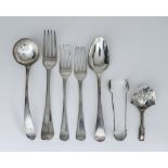 A George IV Scottish Silver Sauce Ladle, a Victorian Silver Caddy Spoon and a Selection of