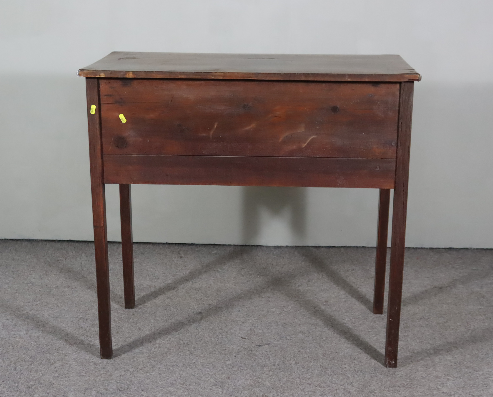 A George III Mahogany Rectangular Side Table, with cross banded top, fitted two long drawers, on - Image 3 of 4