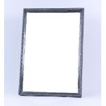 A Russian Silvery Metal Framed Rectangular Dressing Table Mirror, stamped 84 standard, with