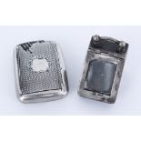 A Late Victorian Silver Rectangular Snuff Box and an Edward VII Silver Miniature Coal Scuttle, the