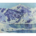 ***Charles Wyatt Warren (1908-1993) - Oil painting - "Snowdon from Llyn Llydaw", signed, board 20ins