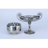 An Elizabeth II Silver Circular Pot Pourri Bowl and Cover and a George V Silver Circular Two-Handled