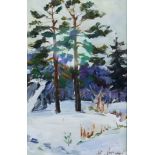 David Nyurenberg-Devinov (1896-1964) - Oil painting - "The Forest, Winter", signed and dated '53,