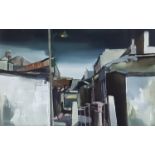 ***Anne Tallentire (born 1949) - Gouache - Street scene in Dublin City, signed, 9.75ins x 15.5ins,