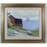 Esko Sihtola (1937-2017) - Oil painting - "Sailing off the Coast Korppoo", signed, canvas 18.5ins