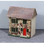 A 1930's Triang Painted Metal Doll's House, 18.5ins wide x 13ins deep x 20ins high