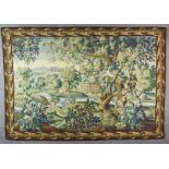 A 20th Century French Goeblins Verdure Tapestry, of 17th Century Aubusson design, woven in colours