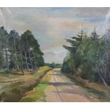 ***Christian Thornild (1884-1951) - Oil painting - Tree lined country road, signed and dated '40,