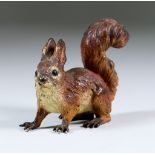 An Austrian Cold Painted Bronze Figure of a Red Squirrel, Early 20th Century, probably Bergmann,