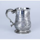 A Late George II Silver Baluster Shaped Tankard, by Fuller White, London 1759, later chased and