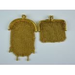 Two Mesh Coin Purses, Late 18th/19th Century, both in 18ct gold, 45mm x 62mm, 45mm x 40mm, total