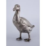 An Elizabeth II Cast Silver Model of a Duck, by C.J. Vander Ltd, Sheffield 2007, 3ins high, weight