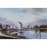 ***Leslie L. Hardy Moore (1907-1997) - Watercolour - "Woodbridge Mill, Norfolk", signed, 14.75ins