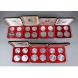 A Complete Set of Twenty-Eight Canadian Silver Proof Coins, issued for the 1976 Montreal Olympics,