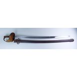 A British 1908 Pattern Calvary Sabre, Early 20th Century, 31ins bright steel fullered blade, steel