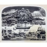 ***Graham Clarke (born 1941) - Artist's proof engraving - "Harbour", signed and titled in pencil,